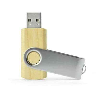 Clé USB rotative Twister en bois Wento