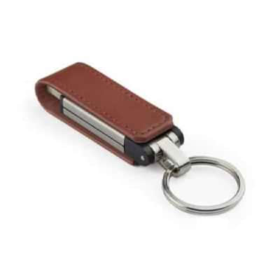 Clé USB en cuir avec attache métallique Budva