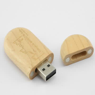 Clé USB ovale en bois aimantée Humberto