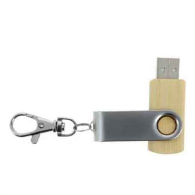 Clé USB twister en bois avec mousqueton Dolenfo