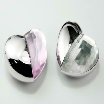 Clé USB Crystal Heart argentée